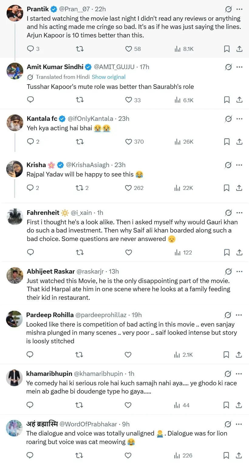 Saurabh Dwivedi brutally trolled for his debut in Saif Ali Khan starrer 'Kartavya'