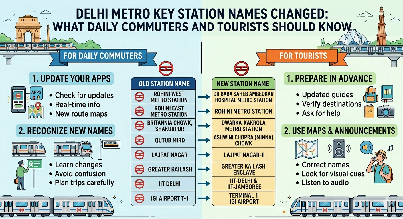 Delhi key Metro station names changed: What daily commuters and tourists should know