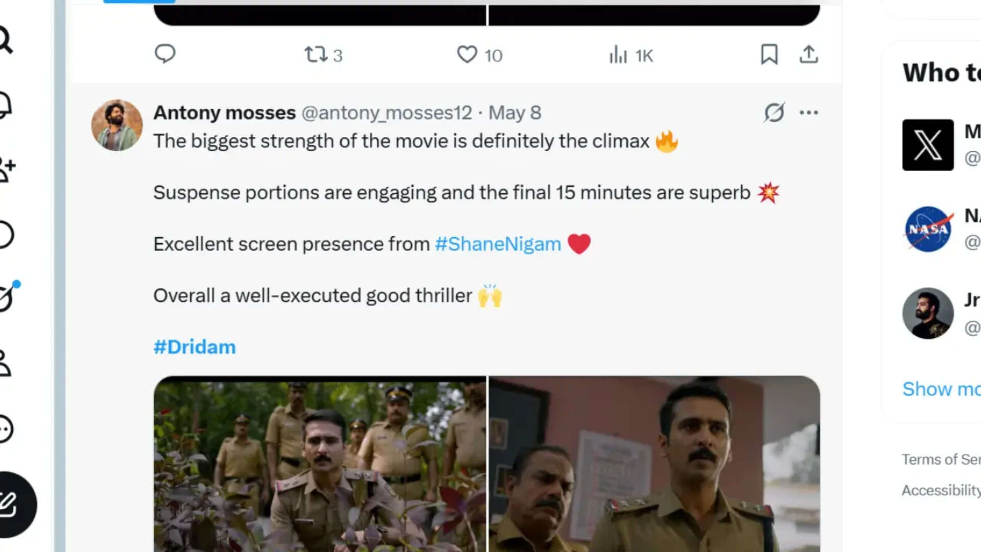 'Dridam' Twitter review; Here's what netizens are saying about Shane Nigam's crime thriller | Malayalam Movie News