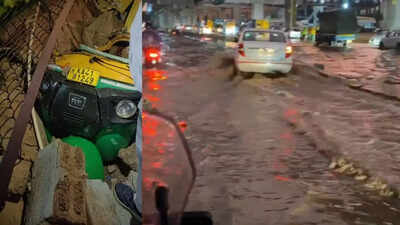 Rain havoc in Bengaluru: Man killed after wall crashes on auto | Bengaluru News