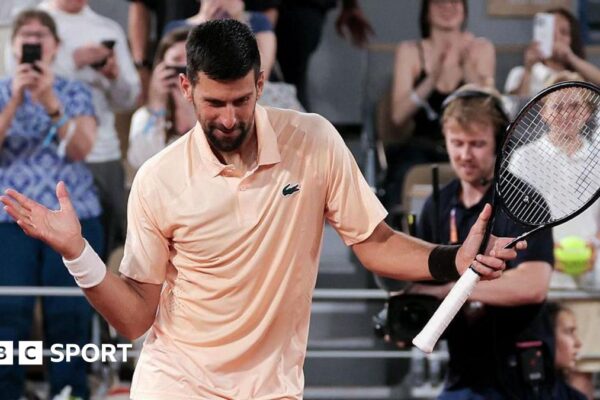 French Open 2026 results: Rusty Novak Djokovic beats Giovanni Mpetshi Perricard in four sets