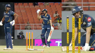 Shubman Gill on his haunches, Ravi Shastri asks 'Where's the fevicol?' after Sai Sudharsan's bizarre hit-wicket - WATCH | Cricket News