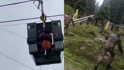 Mid-air scare: 300 tourists stranded after technical snag hits cable car in Gulmarg | Srinagar News