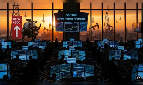 Dow jumps nearly 300 points to hit new record as oil prices retreat