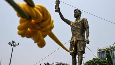 'Swaying in the wind': Kolkata's giant 70-foot Lionel Messi statue faces removal just five months after installation | Football News