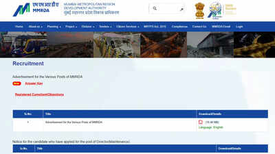 MMRDA answer key 2026 released for Group A, B and C exams; objection window opens