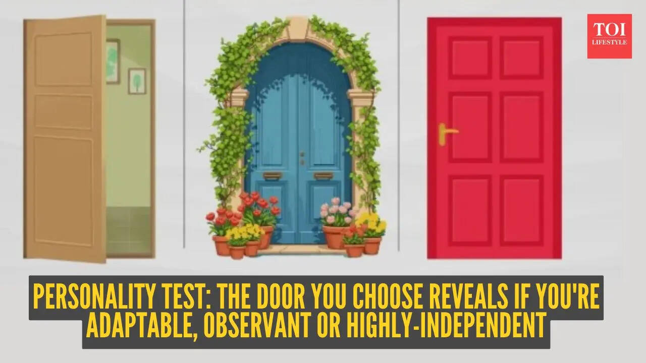Open door, blue door with flowers and a pot, or plain red door? The door you choose reveals if you're adaptable, observant or highly-independent