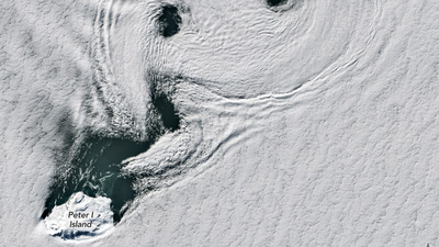 NASA captures a sea of spinning clouds over Antarctica’s remote volcanic island |
