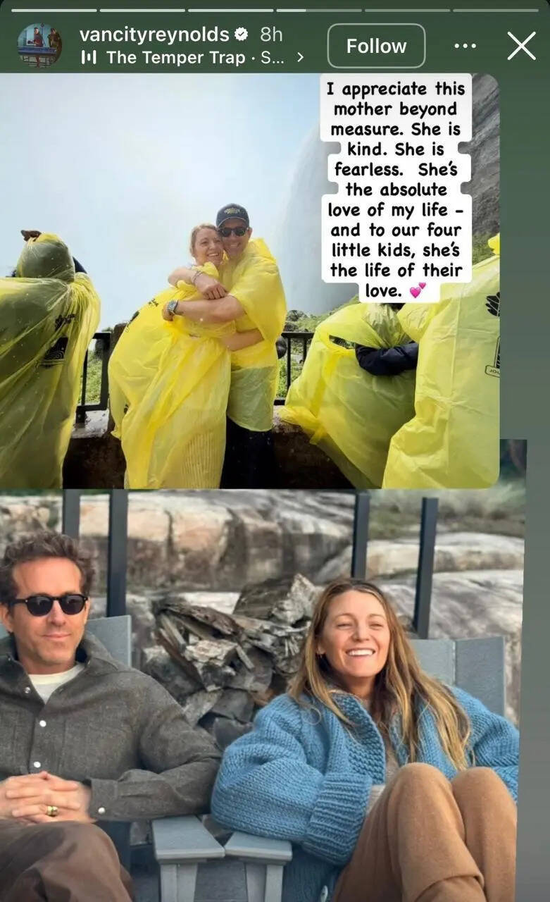 Blake Lively: Ryan Reynolds calls Blake Lively 'kind' and fearless' on Mother's Day: 'I appreciate this mother beyond measure' |