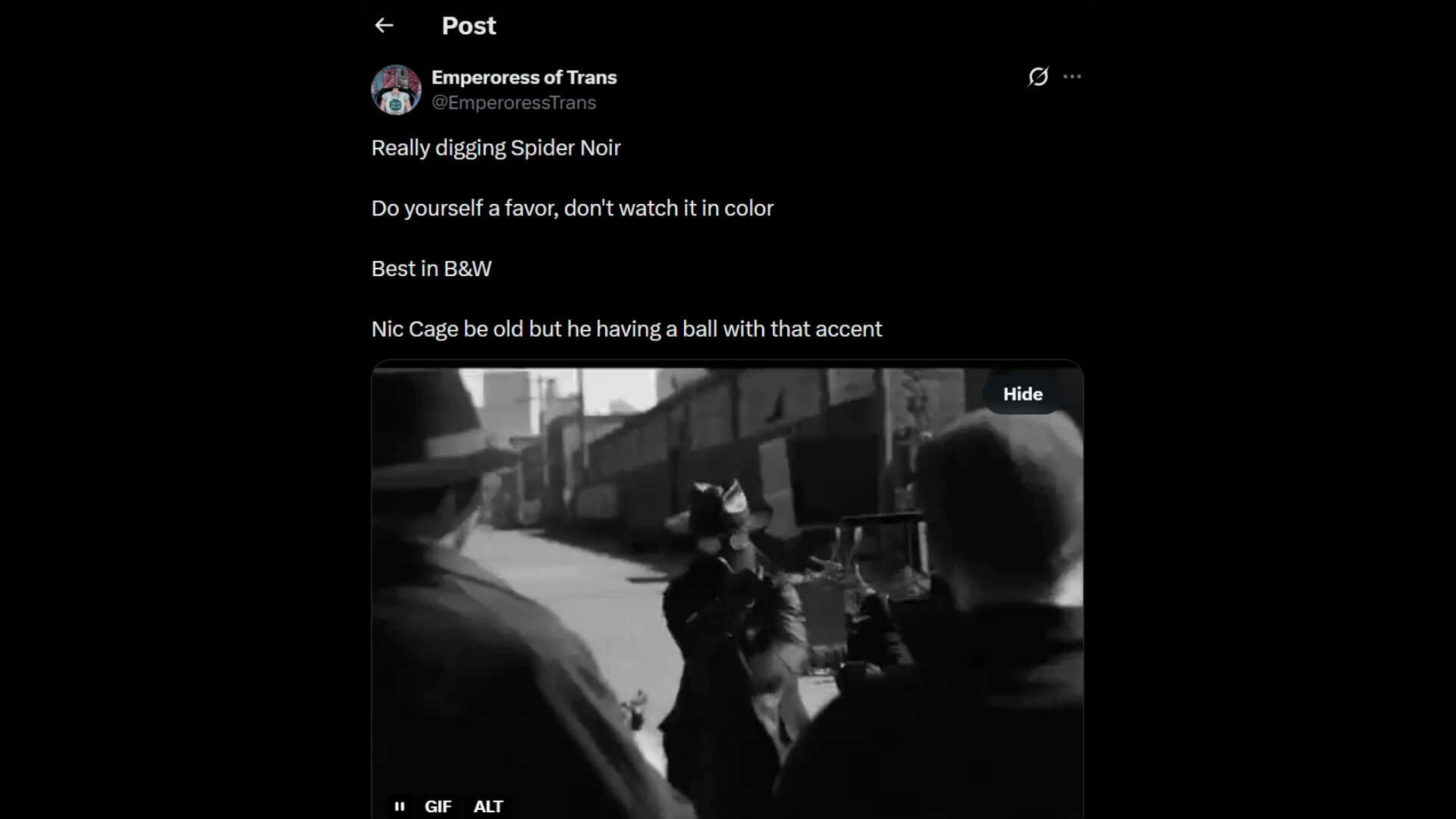 ‘Spider-Noir’ X review: Nicolas Cage in black and white wins the internet; ‘Do yourself a favour, don't watch it in colour’ |