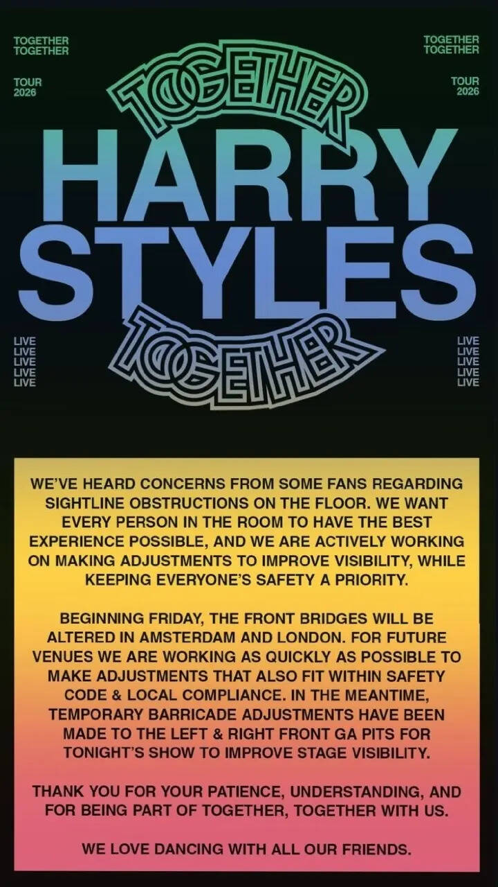 Harry Styles set to change his tour stage following sharp criticism: 'We are actively working on making adjustments' |