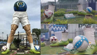 Bengal govt removes Mamata Banerjee designed football-themed sculpture from Salt Lake Stadium | Kolkata News