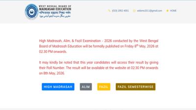 WBBME High Madrasah, Alim and Fazil results 2026 declared; overall pass percentage sees improvement: Check direct link here