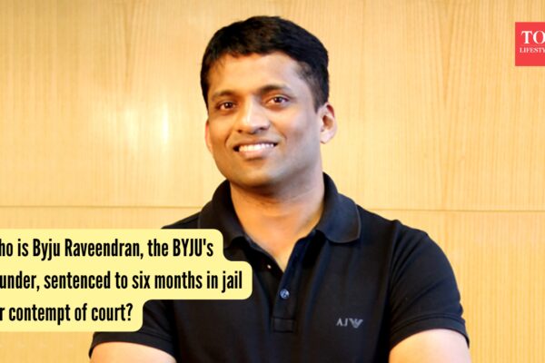 Who is Byju Raveendran, the BYJU's founder, sentenced to six months in jail for contempt of court? |