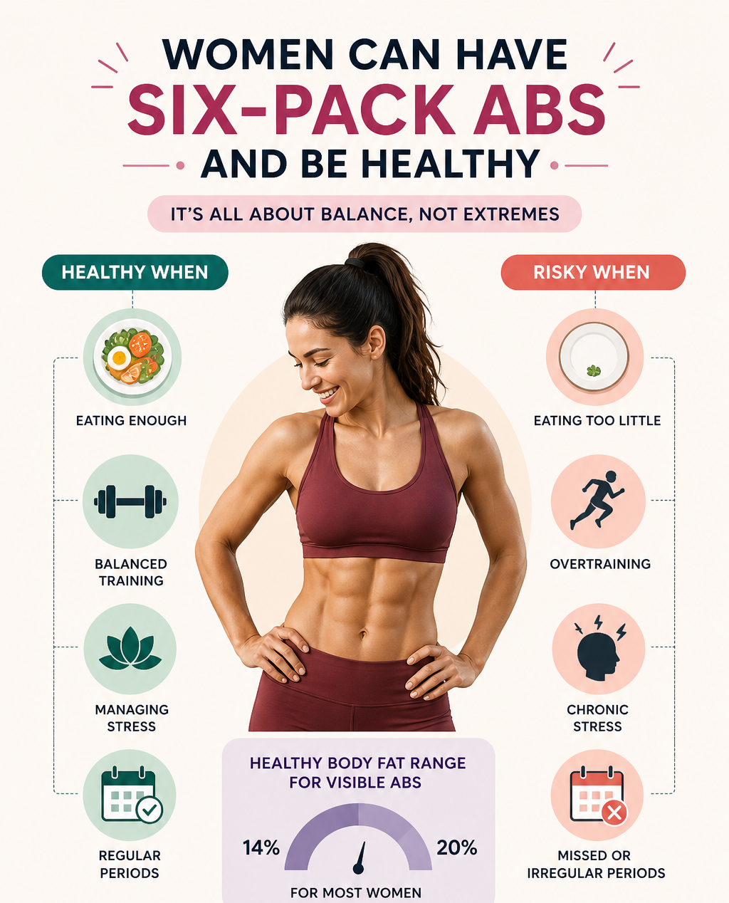 Women Six-Pack Abs: Can women have six-pack abs and still be healthy? What science and doctors actually say