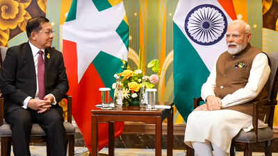 Prime Minister Narendra Modi meets Myanmar's President U Min Aung Hlaing | India News