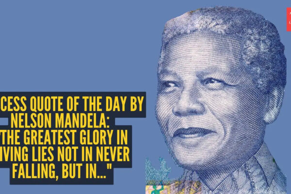 Success quote of the day by Nelson Mandela: "The greatest glory in living lies not in never falling, but in..."