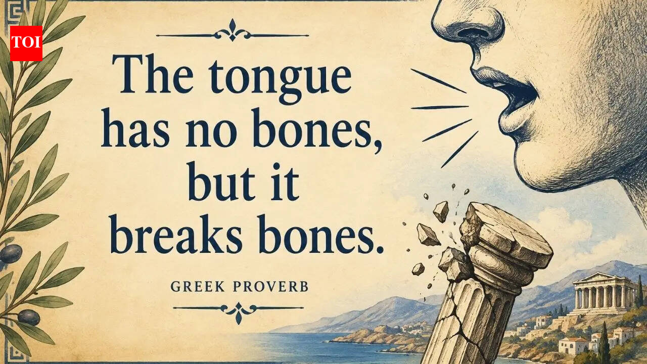 Greek proverb of the day: "The tongue has no bones, but it breaks..." |