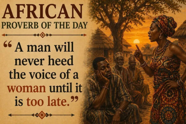 African proverb of the day: “A man will never heed the voice of a woman until it is too late.” |