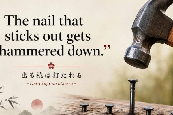 Japanese proverb of the day: "The nail that sticks out gets..." |