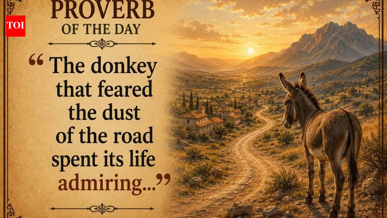 Proverb of the day: “The donkey that feared the dust of the road spent its life admiring...” |