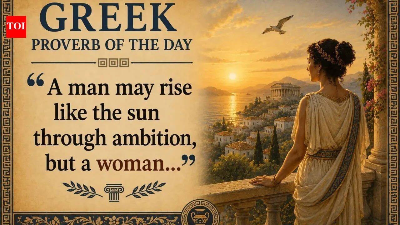 Greek proverb of the day: “A man may rise like the sun through ambition, but a woman...” |