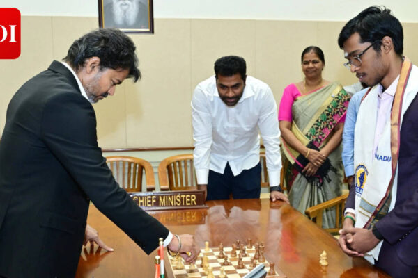 Tamil Nadu CM Vijay Honors Chess Prodigy Praggnanandhaa with Rs 50 Lakh |
