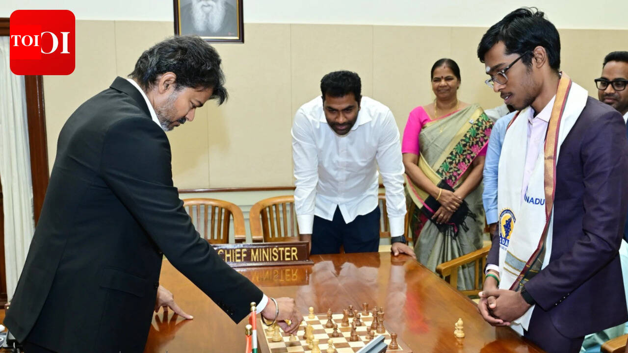Tamil Nadu CM Vijay Honors Chess Prodigy Praggnanandhaa with Rs 50 Lakh |