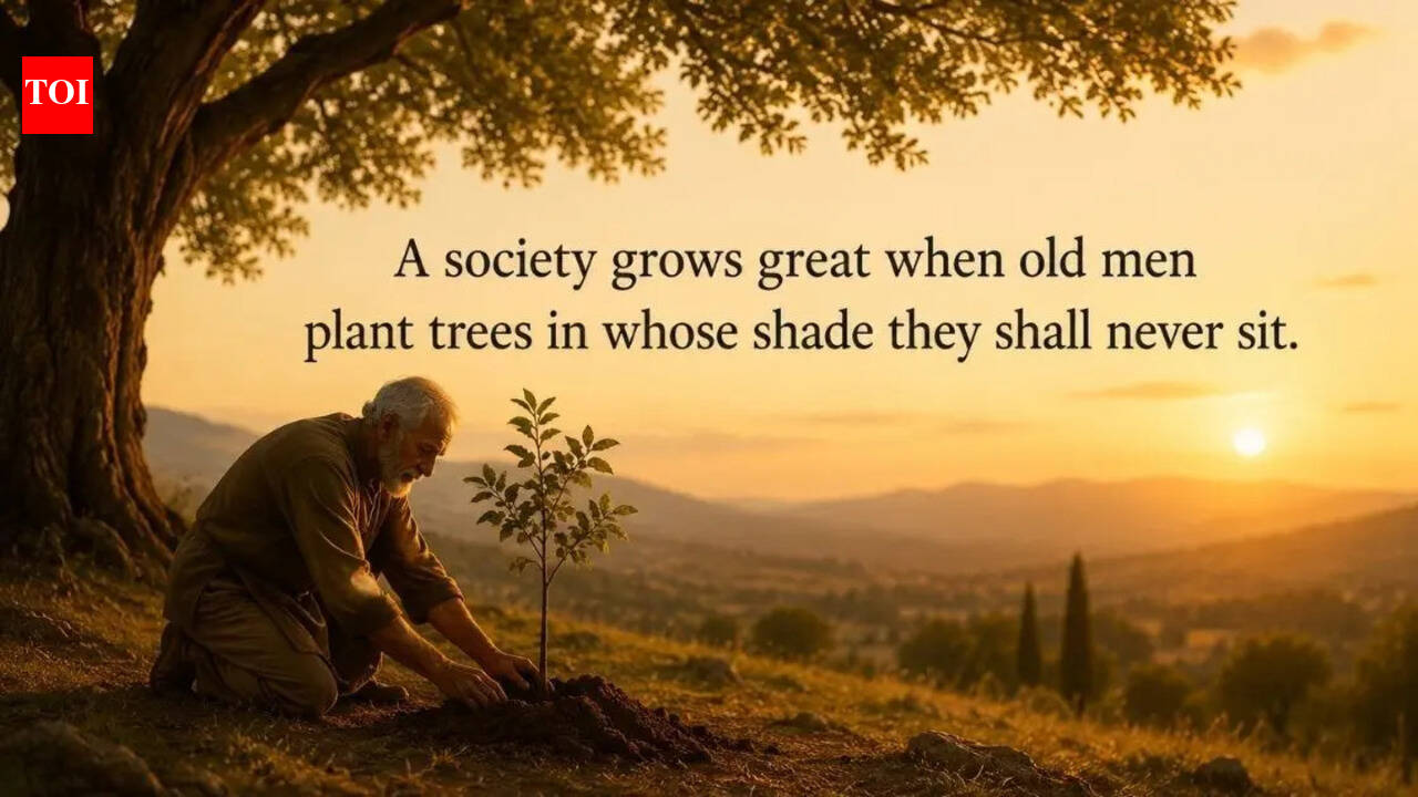 Greek proverb of the day: “A society grows great when old men plant trees in whose shade…” |