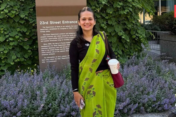 Samiksha Khadka: We would see the world together, Ama’: Why an Indian founder wore her late grandmother's green saree on a US trip