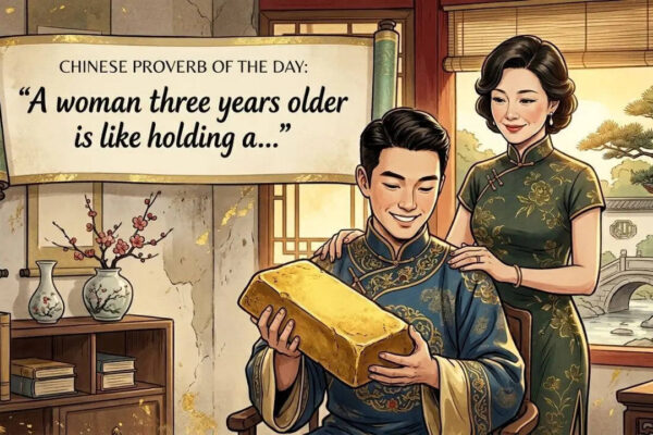 Chinese proverb of the day: “A woman three years older is like holding a...” |