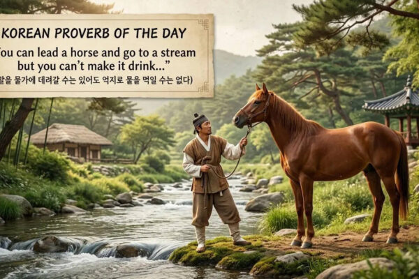 Korean proverb of the day: “You can lead a horse and go to a stream but you can’t make it drink...” |