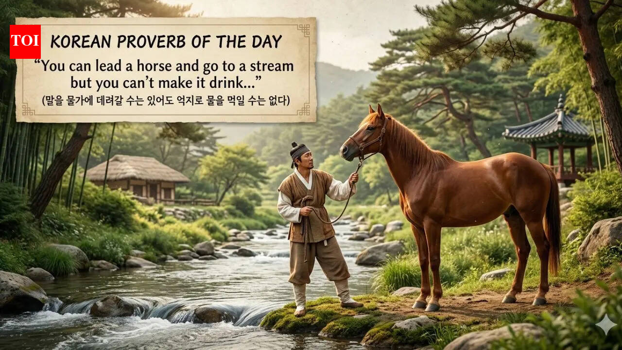 Korean proverb of the day: “You can lead a horse and go to a stream but you can’t make it drink...” |