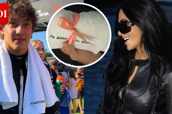 Kim Kardashian ends ‘towel saga’; sends Kimi Antonelli a custom towel with a special message - WATCH |