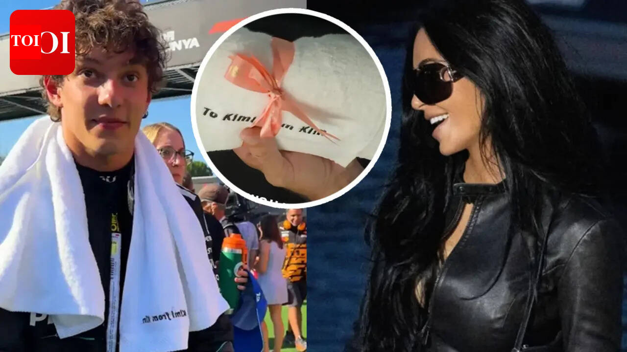 Kim Kardashian ends ‘towel saga’; sends Kimi Antonelli a custom towel with a special message - WATCH |