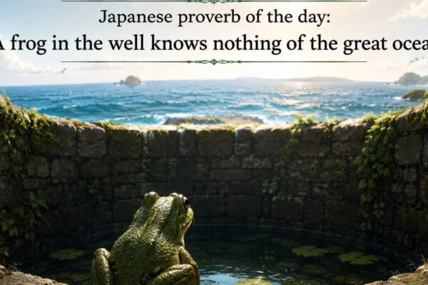 Japanese proverb of the day: "A frog in the well knows nothing of the great ocean" |
