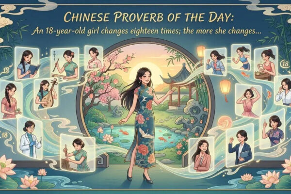 Chinese proverb of the day: “An 18-year-old girl changes eighteen times; the more she changes…” |
