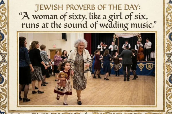 Jewish proverb of the day: “A woman of sixty, like a girl of six, runs at the sound of…” |