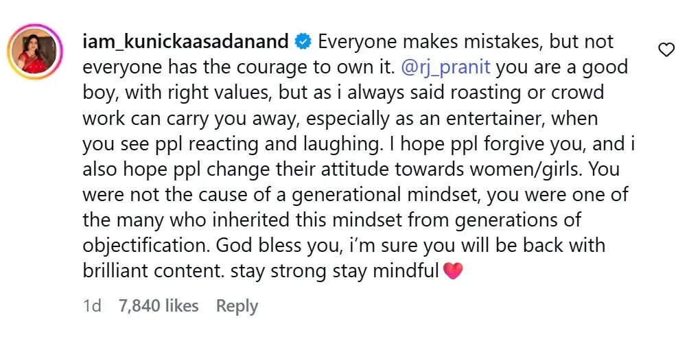 Salman Khan's co-star Kunickaa Sadanand DEFENDS Pranit More amid Rs 370 biryani controversy: 'You are a good boy with right values' | Hindi Movie News