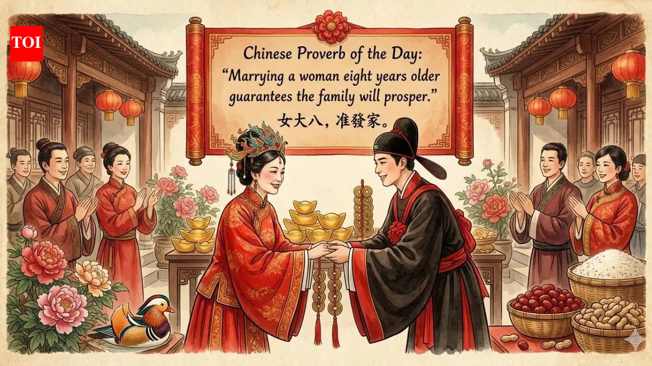 Chinese proverb of the day: “Marrying a woman eight years older guarantees…” |