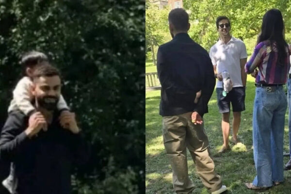 Virat Kohli carries Akaay on his shoulders during UK park outing with Anushka Sharma, fans can't get enough as the adorable PICS go viral |