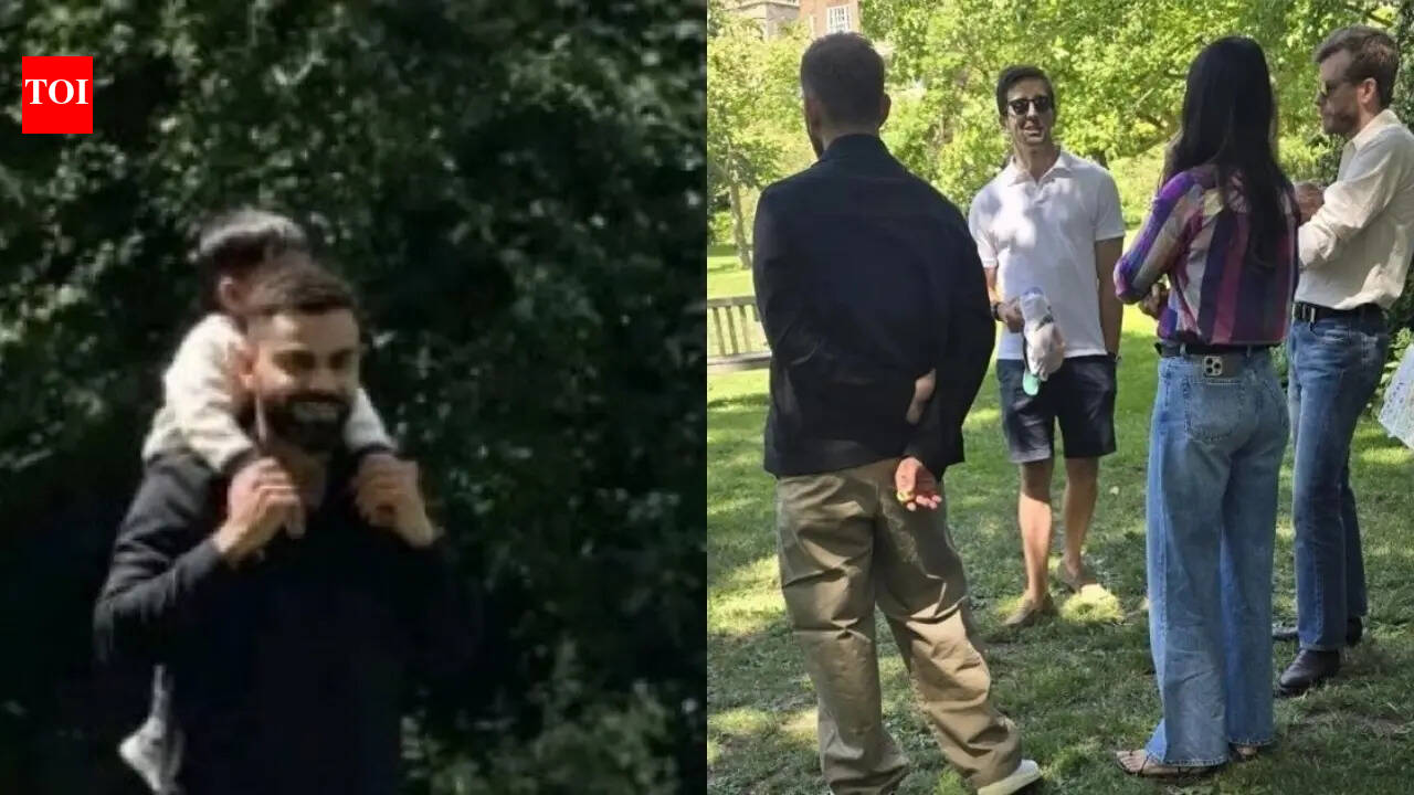 Virat Kohli carries Akaay on his shoulders during UK park outing with Anushka Sharma, fans can't get enough as the adorable PICS go viral |