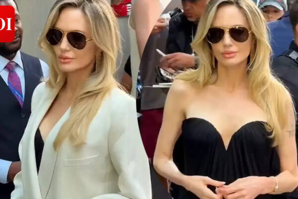 Angelina Jolie makes jaws drop at 'Couture' screening in New York; Actress shows off tattooed back in strapless gown - WATCH﻿ |