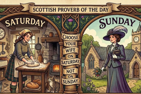 Scottish proverb of the day: "Choose your wife on Saturday, not on…" - proverb offers a timeless lesson about love, trust and first impressions |