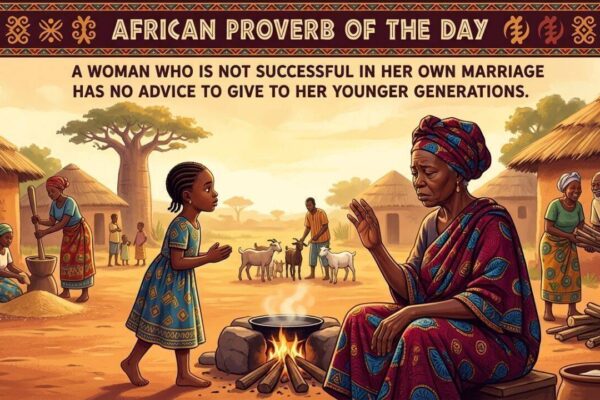 African proverb of the day: "A woman who is not successful in her own marriage has no…" - a sharp old saying about who has earned the right to teach |