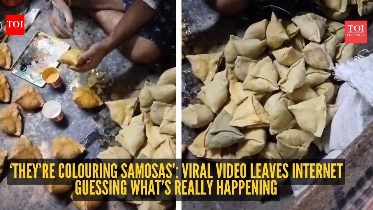 Viral Video Samosas: ‘They’re colouring samosas’: Viral video leaves internet guessing what’s really happening