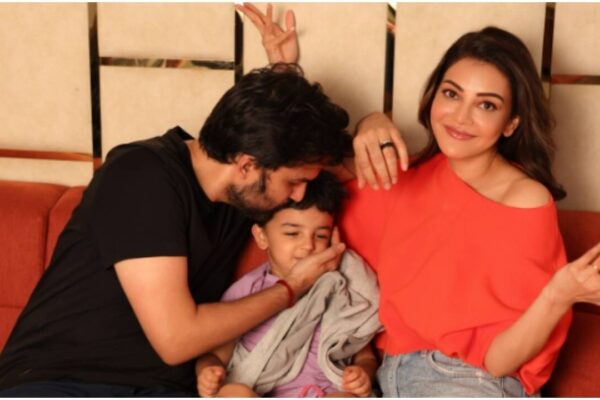 Kajal Aggarwal celebrates Father’s Day; Gautam Kitchlu kisses son Neil; Fans call them ‘Cute family’ | Tamil Movie News
