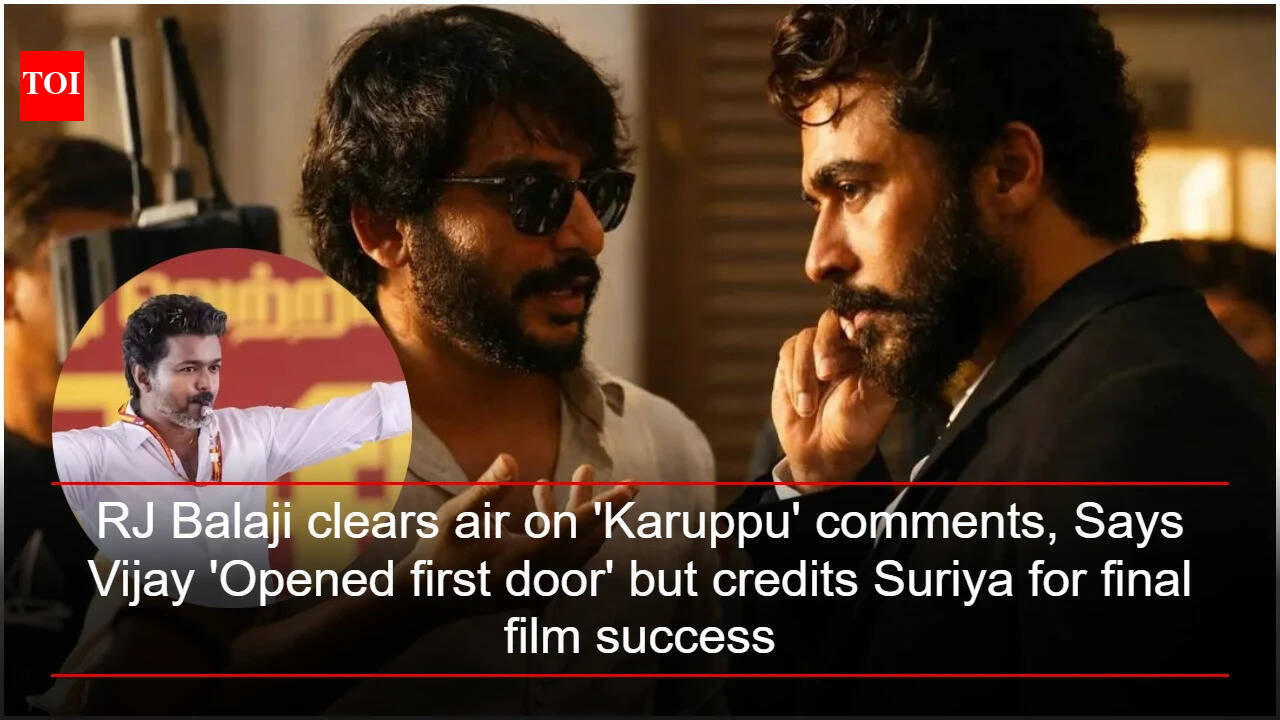 RJ Balaji clears air on 'Karuppu' comments, Says Vijay 'Opened first door' but credits Suriya for final film success | Tamil Movie News