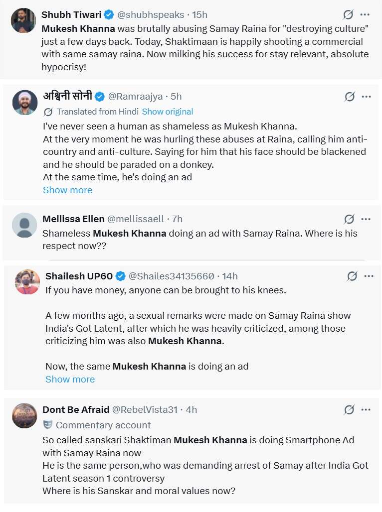 Mukesh Khanna: 'Shaktimaan bik gaya': Mukesh Khanna trolled as 'shameless' after starring in ad with Samay Raina after 'paraded on donkey' comment over 'India's Got Latent' | Hindi Movie News