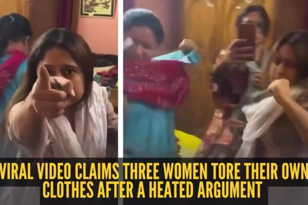 'They abuse and harass men...': Viral video claims three women tore their own clothes after a heated argument |